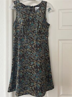 Byer Too! Teal Floral Sleeveless Midi Dress
